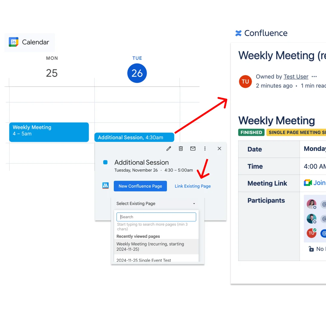 meetical-link-calendar-events-to-an-existing-confluence-page-screenshot-linking-additional-pages-to-a-mee.webp