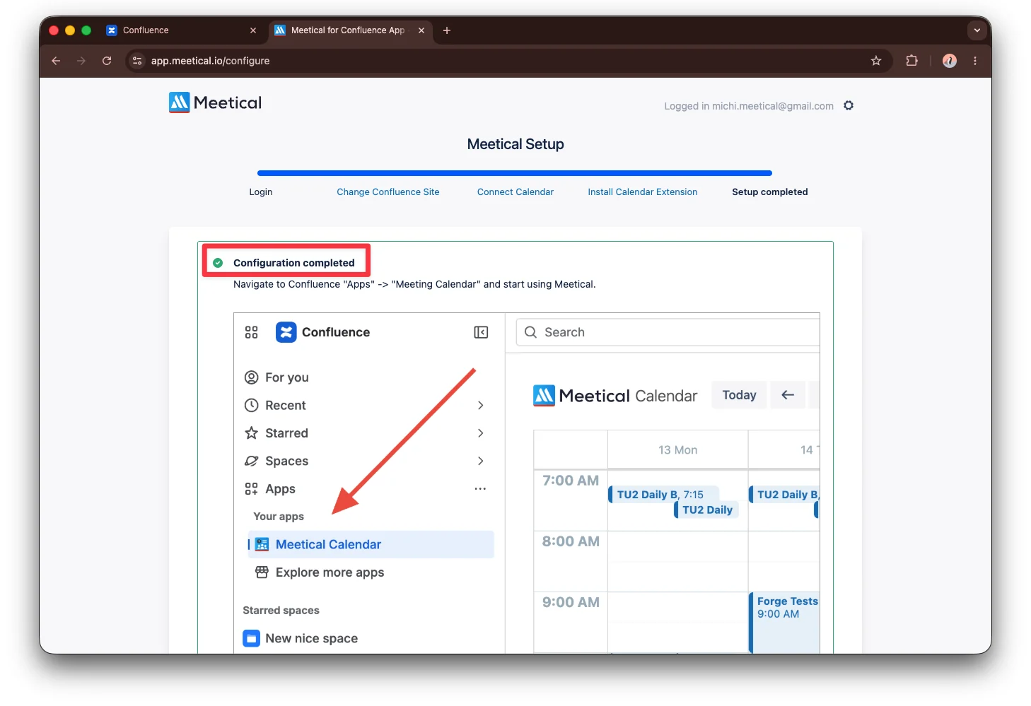 meetical-first-time-setup-configuration-completed.webp