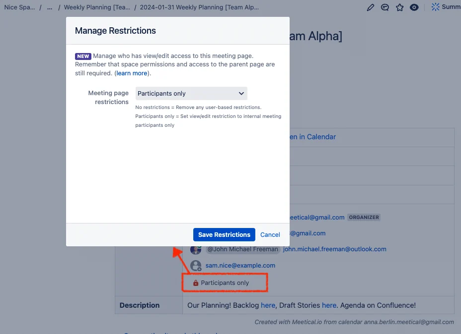 meetical-apply-page-restrictions-to-meeting-notes-screenshot-restrict-page-access-to-participants-only-4.webp