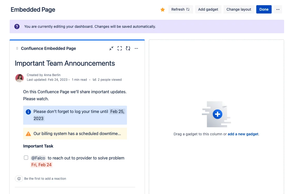 meetical-embed-confluence-page-on-jira-dashboard-an-embedded-confluence-page-on-a-jira-dashboard.webp